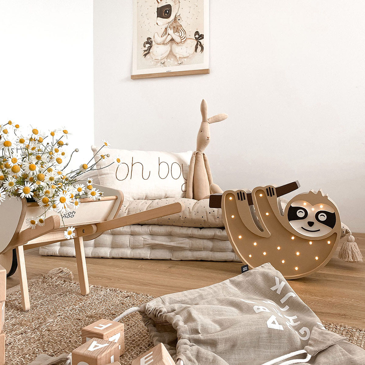 Kinder Nachtlicht Faultier, Holz, handgemacht