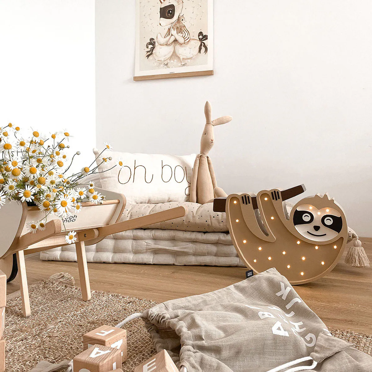 Kinder Nachtlicht Faultier, Holz, handgemacht