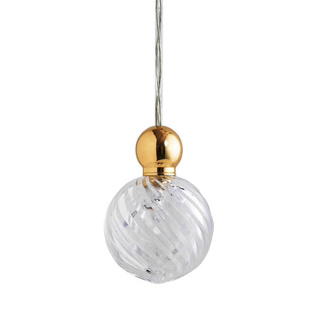 Uva Pendelleuchte Crystal M Ø 7 cm, Swirl, Gold, für Multi-Baldachin