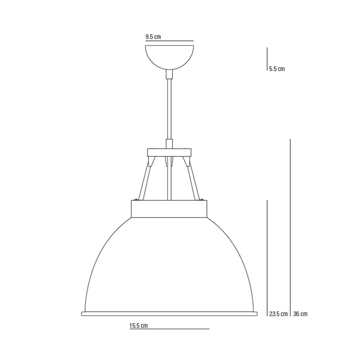 Titan Size 1 Pendelleuchte, Ø: 35,5 cm, Weiß, Innen Weiß