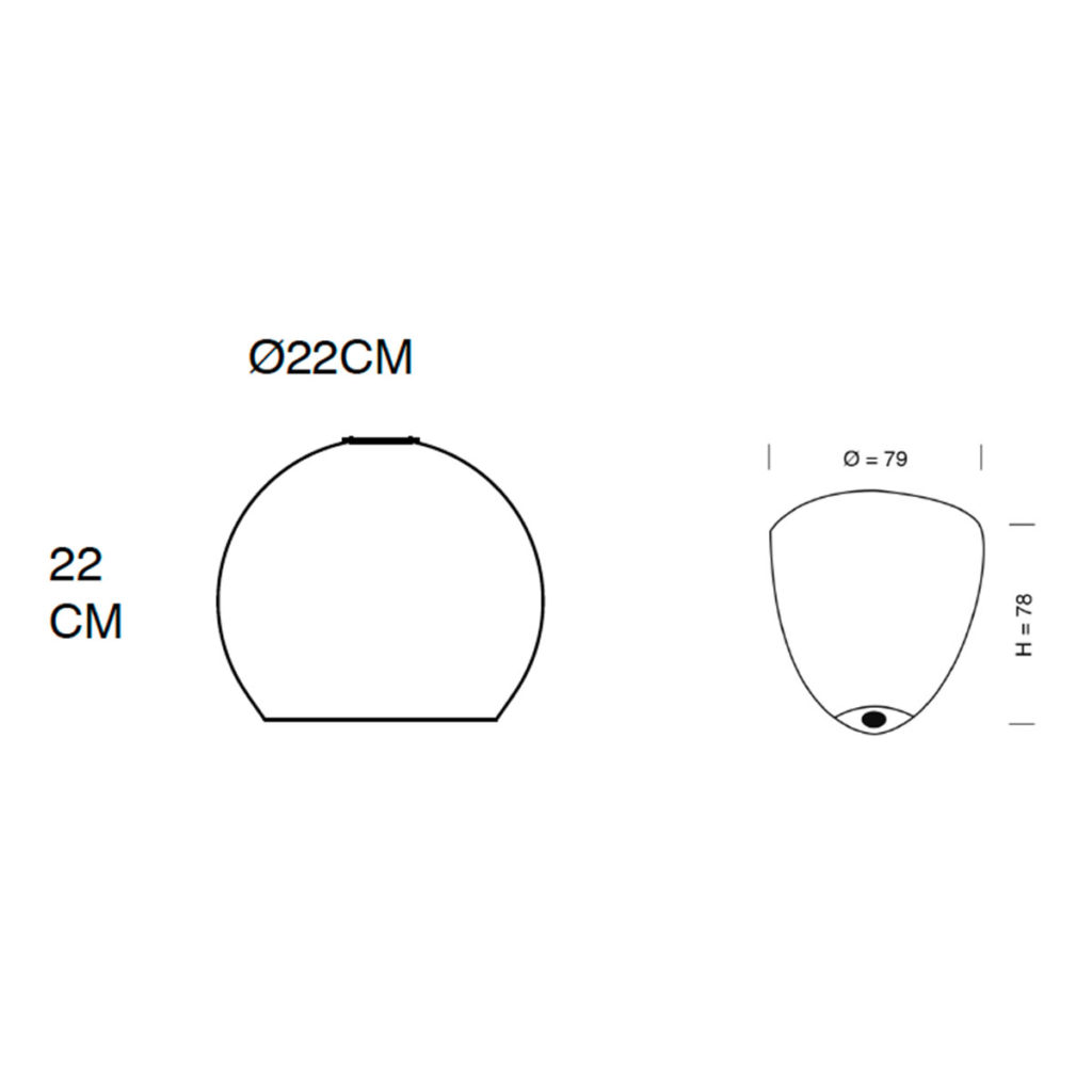 Ebb & Flow Rowan Pendelleuchte M Ø 22 cm Rowan Pendelleuchte M Ø 22 cm, Obsidian, Gold Pendelleuchten – technische Zeichnung