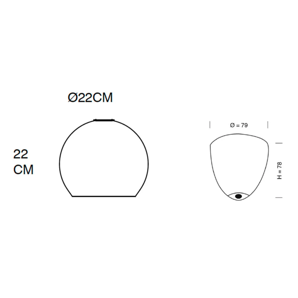 Ebb & Flow Rowan Pendelleuchte M Ø 22 cm Rowan Pendelleuchte M Ø 22 cm, Obsidian, Gold Pendelleuchten – technische Zeichnung