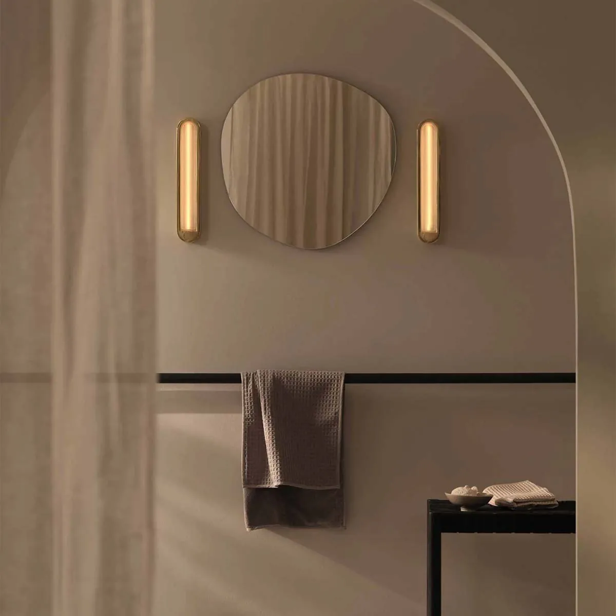 Original BTC AWH Wandleuchte, H: 42,9 cm, B: 8,2 cm Chrom