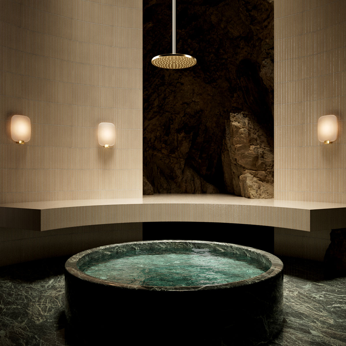 Light me Tender Wandleuchte IP44 Vertical in Gold Weiß – elegante Designerleuchte aus dem Hause DCW Editions für den Flur auch für Badezimmer geeignet