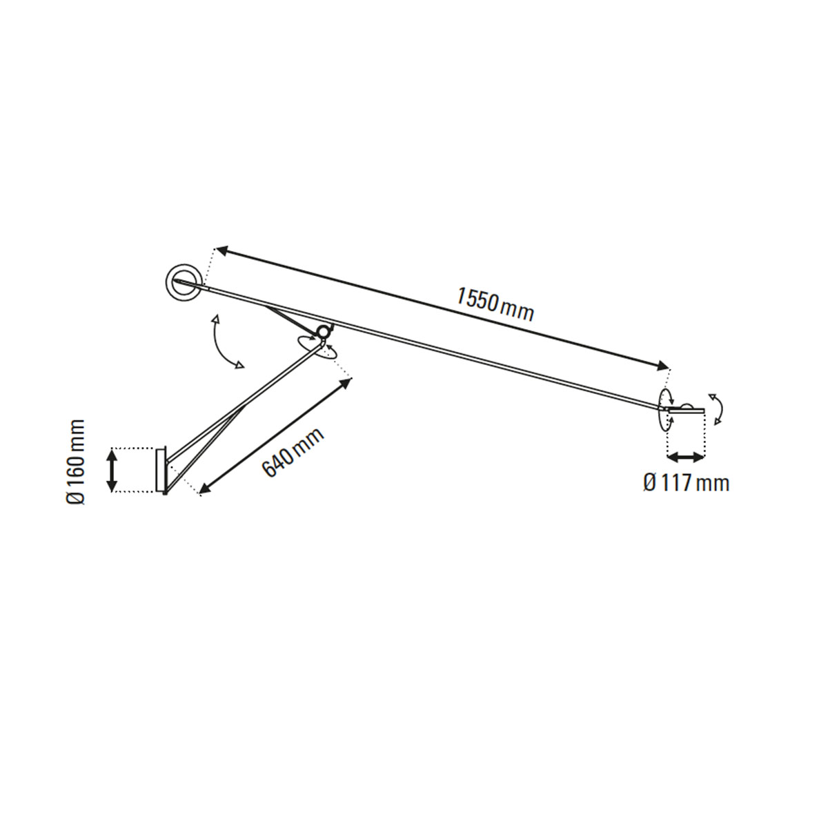 Technische Zeichnung DCW Editions Aaro Wandeluchte