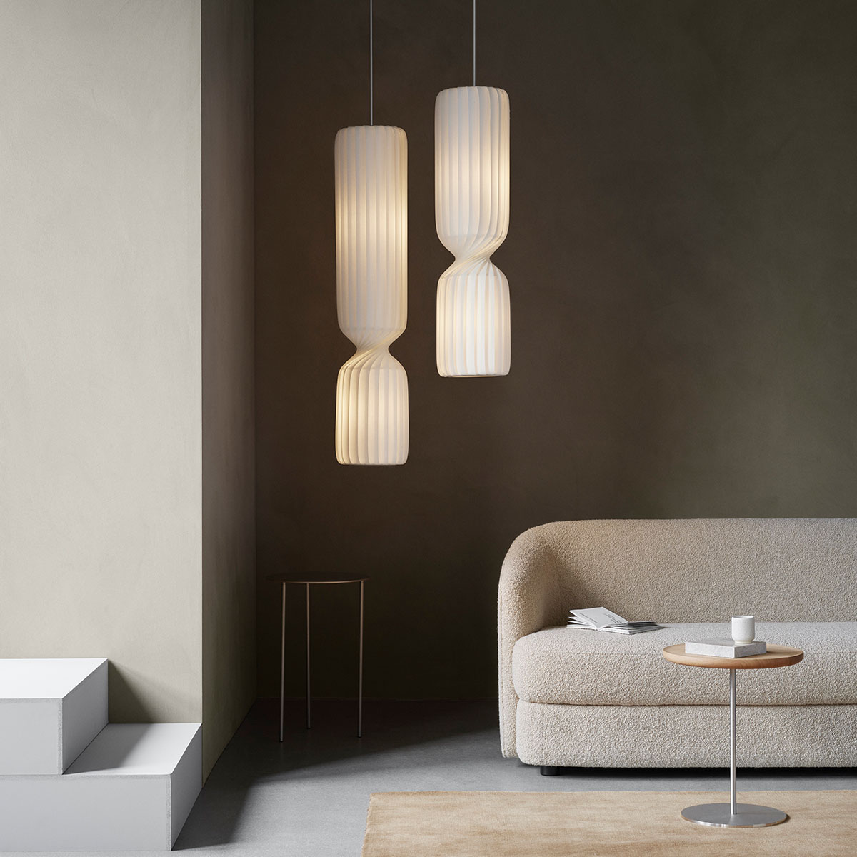 TR41 Pendelleuchte, PC / Vliesstof, Ø: 25 cm, H: 140 cm