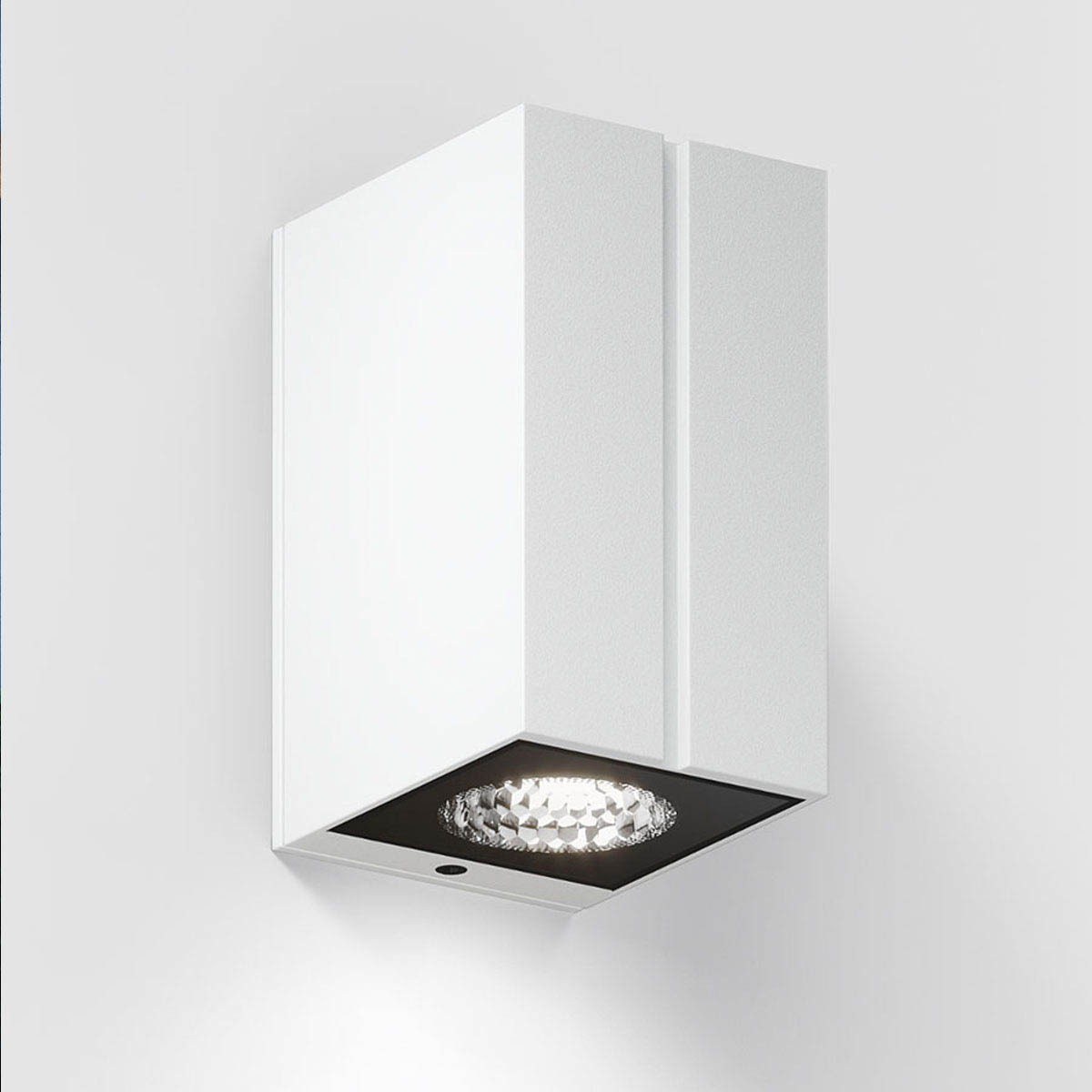 Rechteckige Wandleuchte für außen in der Farbe weiß