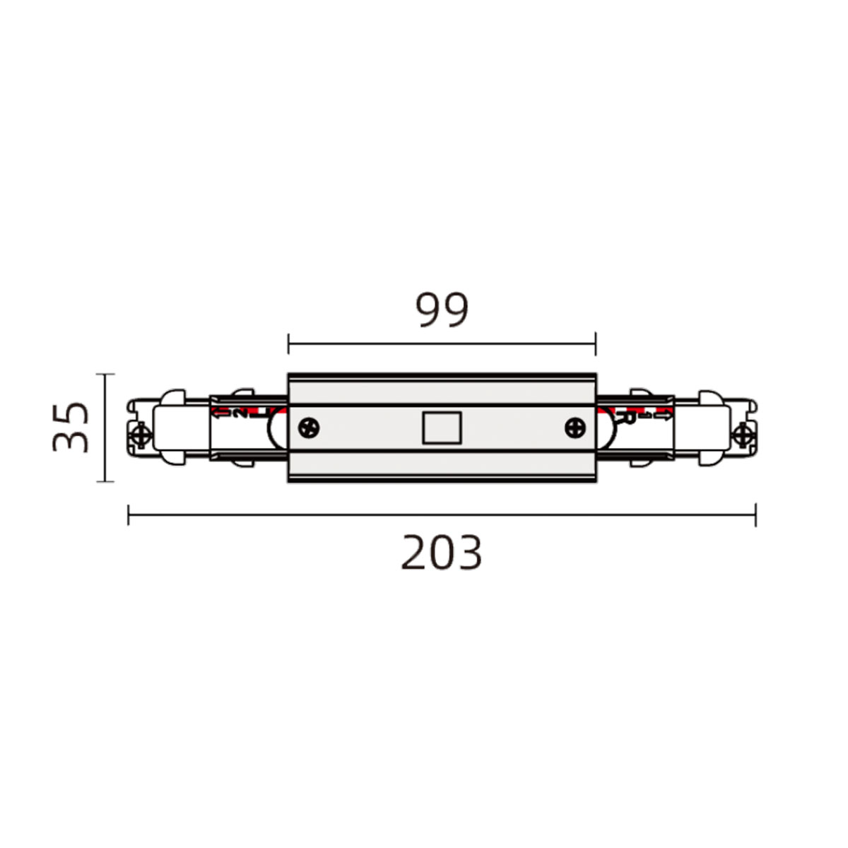 3-Phasen DALI Mitteleinspeiser, Schwarz 3-Phasen DALI Mitteleinspeiser, Weiß