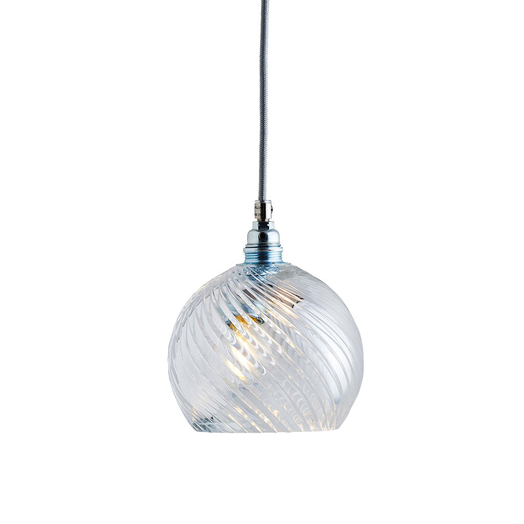 Ebb & Flow Rowan Pendelleuchte Crystal S Ø 15,5 cm Rowan Pendelleuchte Crystal S Ø 15,5 cm, Silber, Swirl Silber Pendelleuchten – Designleuchte, stromsparend für Esszimmer