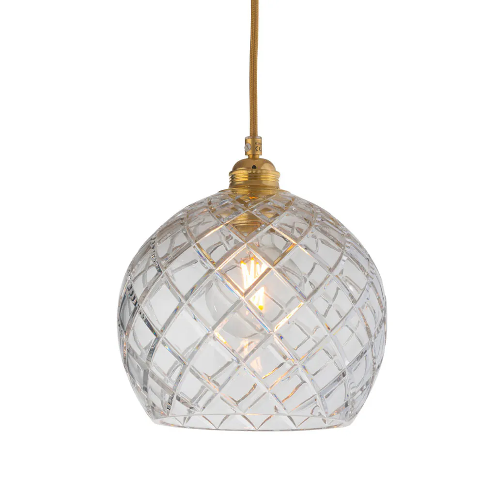 Rowan Pendelleuchte Crystal M Ø 22 cm, Gold, Medium Check