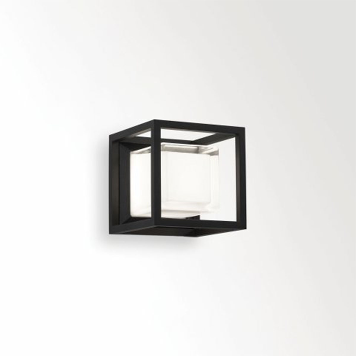 DeltaLight MONTUR S LED WW Wandleuchte, B: 15 cm, Warmweiß 3000K cm Schwarz Modern & neutral – Design- für Gäste-WC