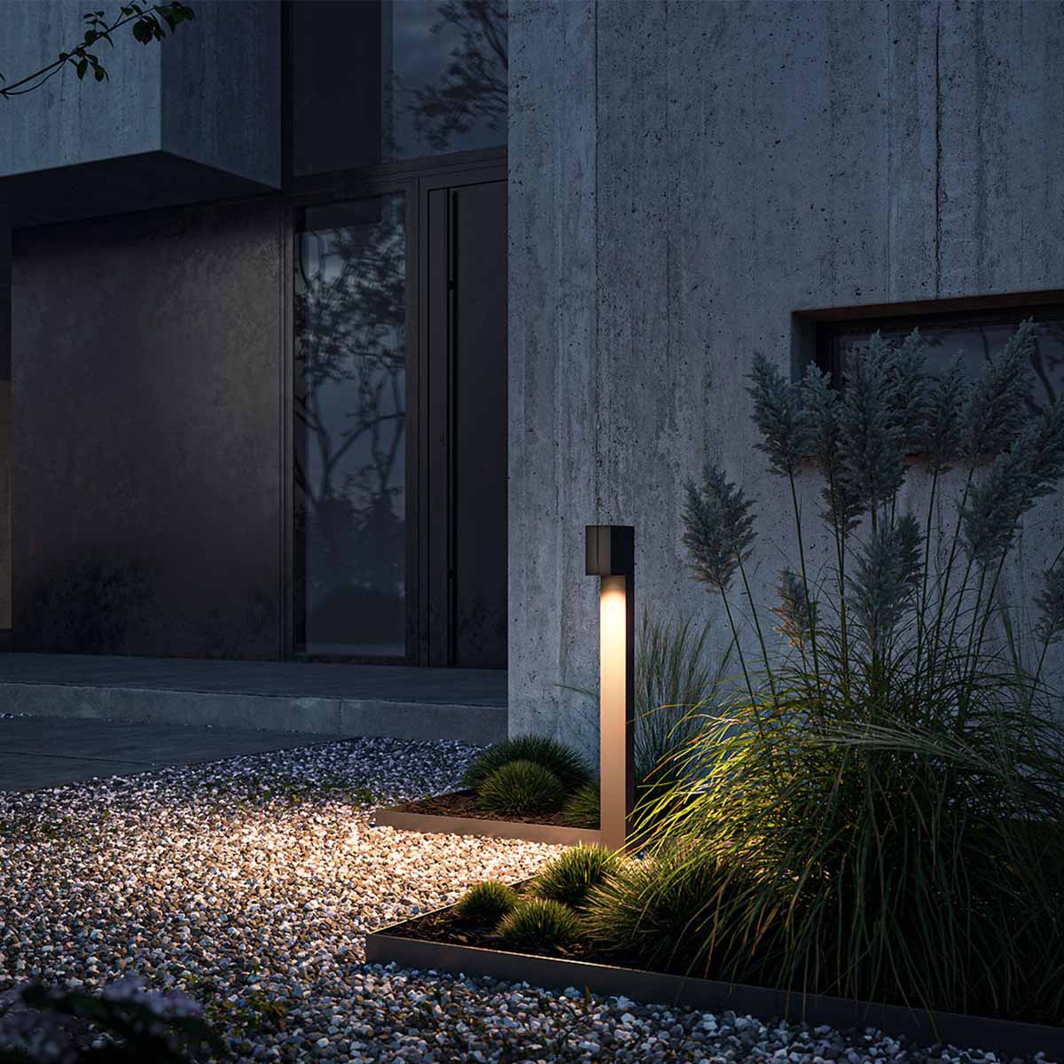 cut Pollerleuchte mit Bewegungssensor, H: 80 cm, Deep Black