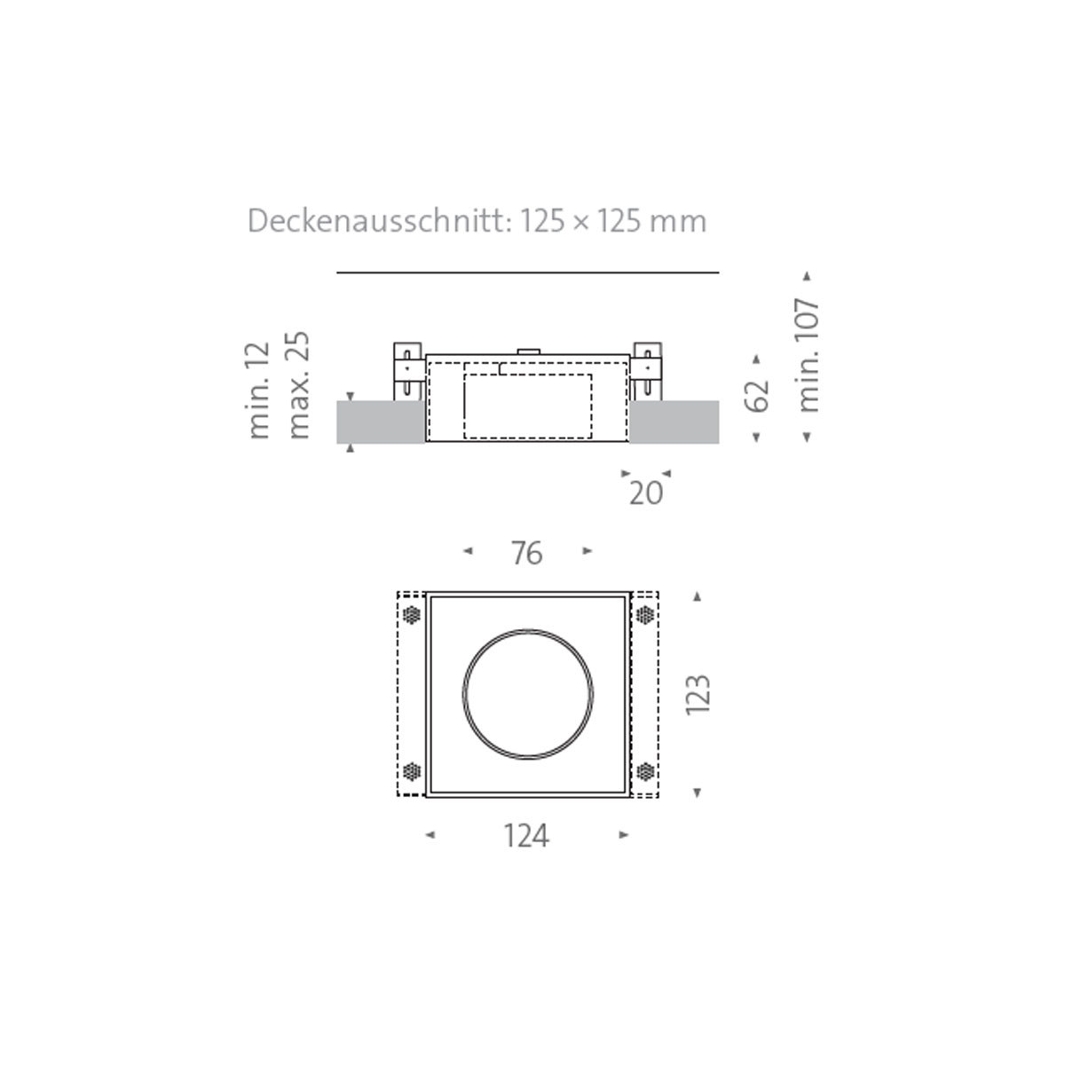 Wittenberg 4.0, wi4-eb-1e-db Einbaustrahler, Schwarz matt, Extra-Warmweiß 2700K, Spot 12°