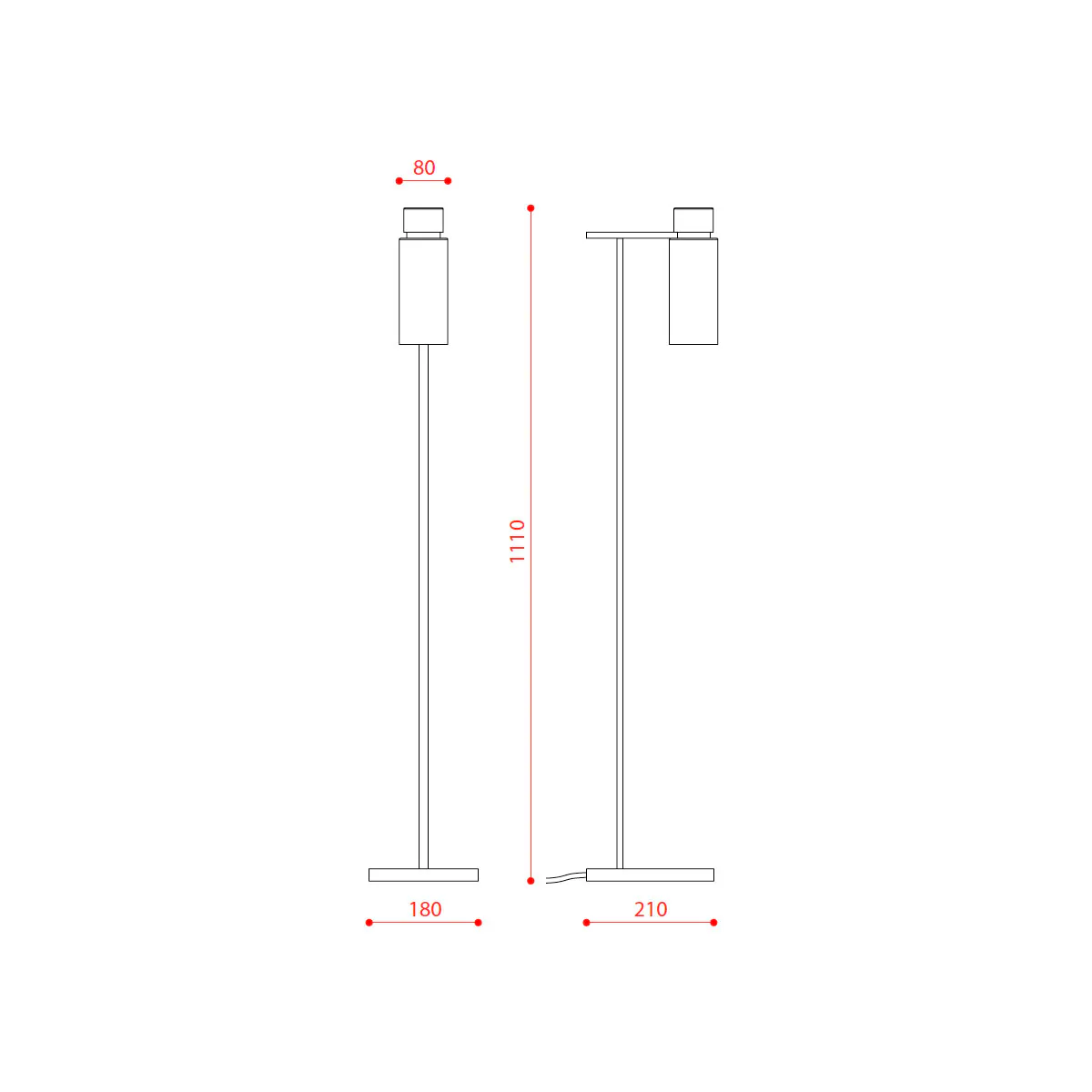 Osman 560.61 Stehleuchte H: 111 cm, Schwarz Matt / Schwarz Chrom & Rauchglas