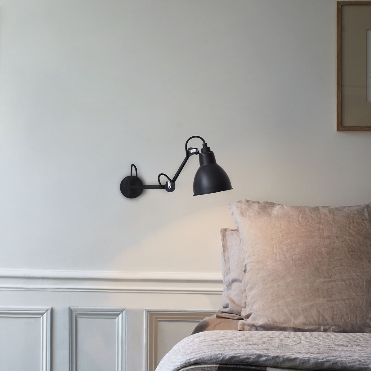 Lampe Gras N° 204 Wandleuchte Schwarz, Schirm Gelb