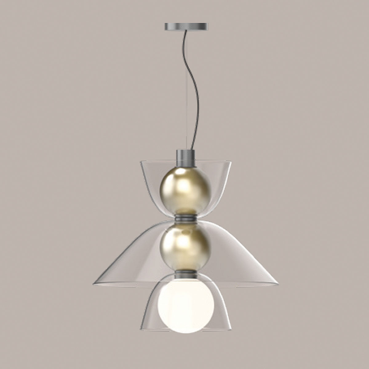 Gems Short Pendelleuchte, Warm neutral, Short 2 D50 B, Ø: 49 cm, H: 47 cm, Extra-Warmweiß 2700K