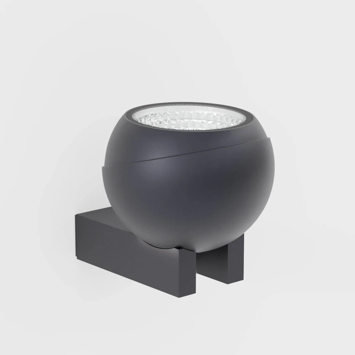 Die Bodenleuchte ist auf einem rechteckigen Zubehör mit einer Aussparung platziert