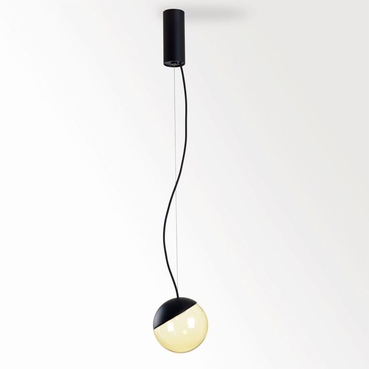DeltaLight GIBBO 930 DIM8 Pendelleuchte, Ø: 14,7 cm GIBBO 930 DIM8 Pendelleuchte, Ø: 14,7 cm, Schwarz, Warmweiß 3000K – Designleuchte, Akzentbeleuchtung für Schlafzimmer