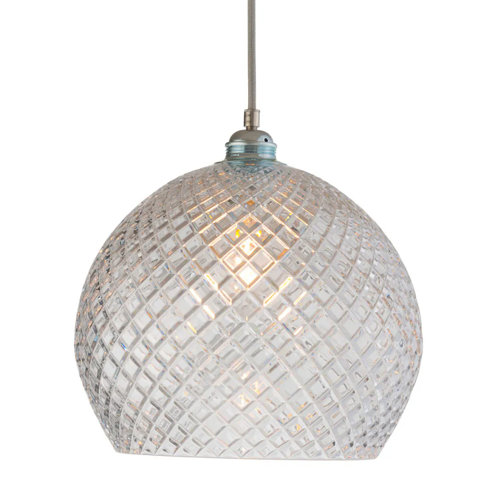 Rowan Pendelleuchte Crystal L Ø 28 cm, Silber, Small Check