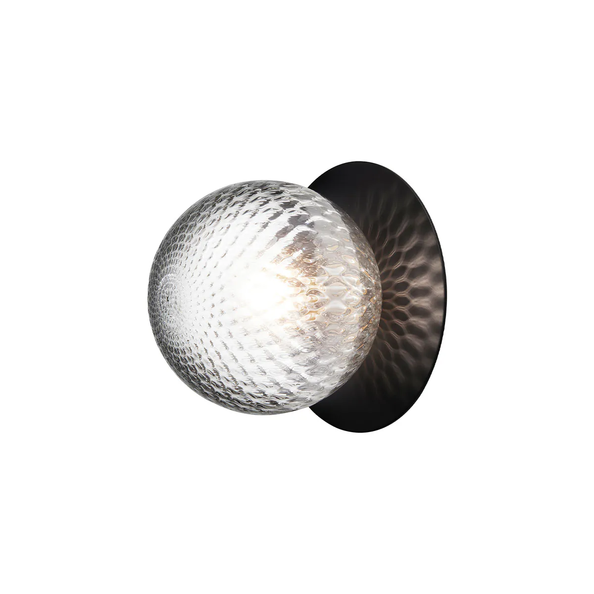 Liila Outdoor Wandleuchte, B: 16,5 cm, H: 16,5 cm, Schwarz, Glas transparent