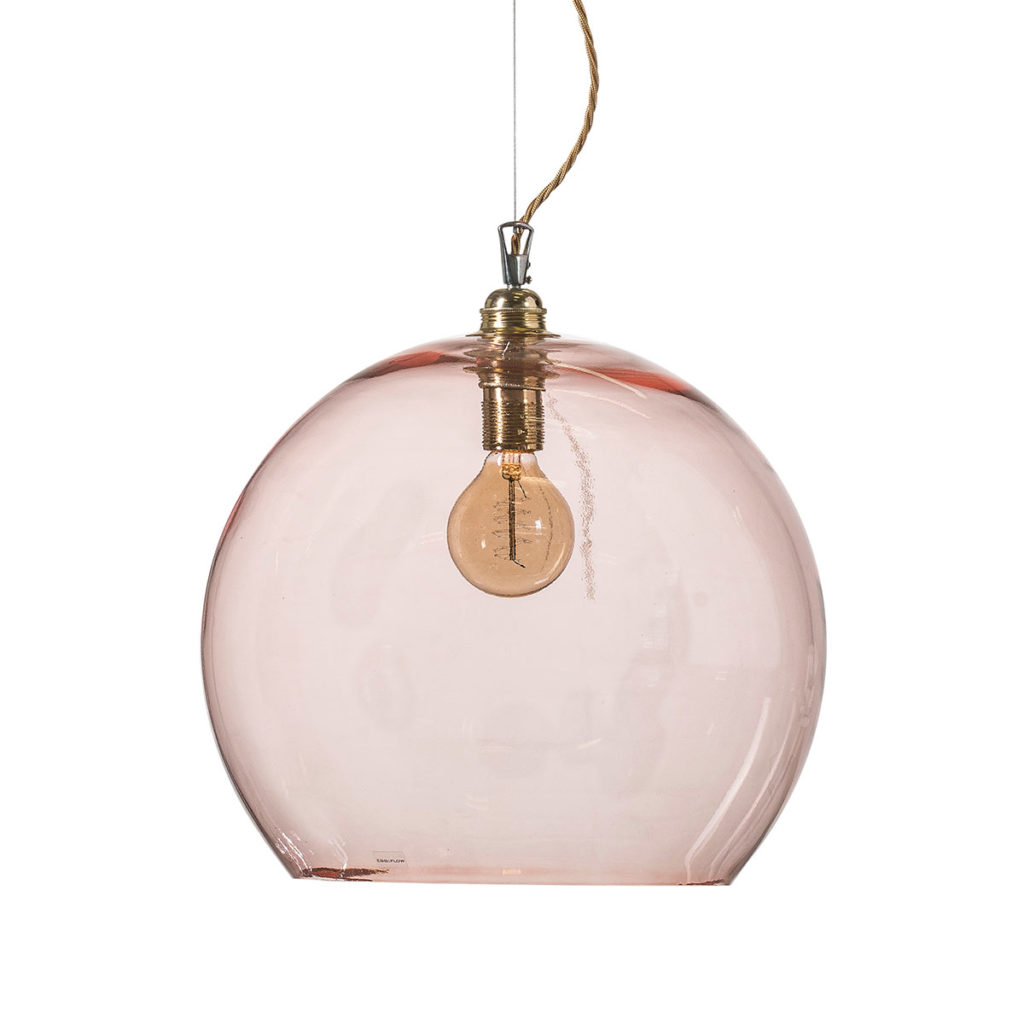 Rowan Pendelleuchte XL Ø 39 cm, Bright Coral, Gold