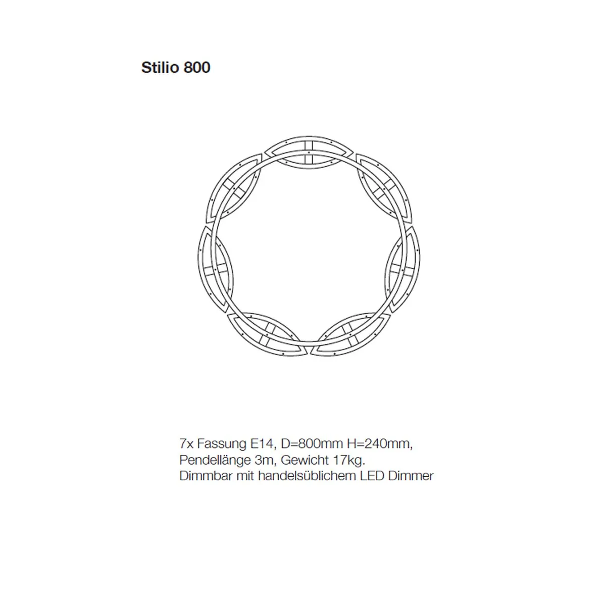 Stilio 800 Pendelleuchte, Ø: 80 cm, Messing anlaufgeschützt