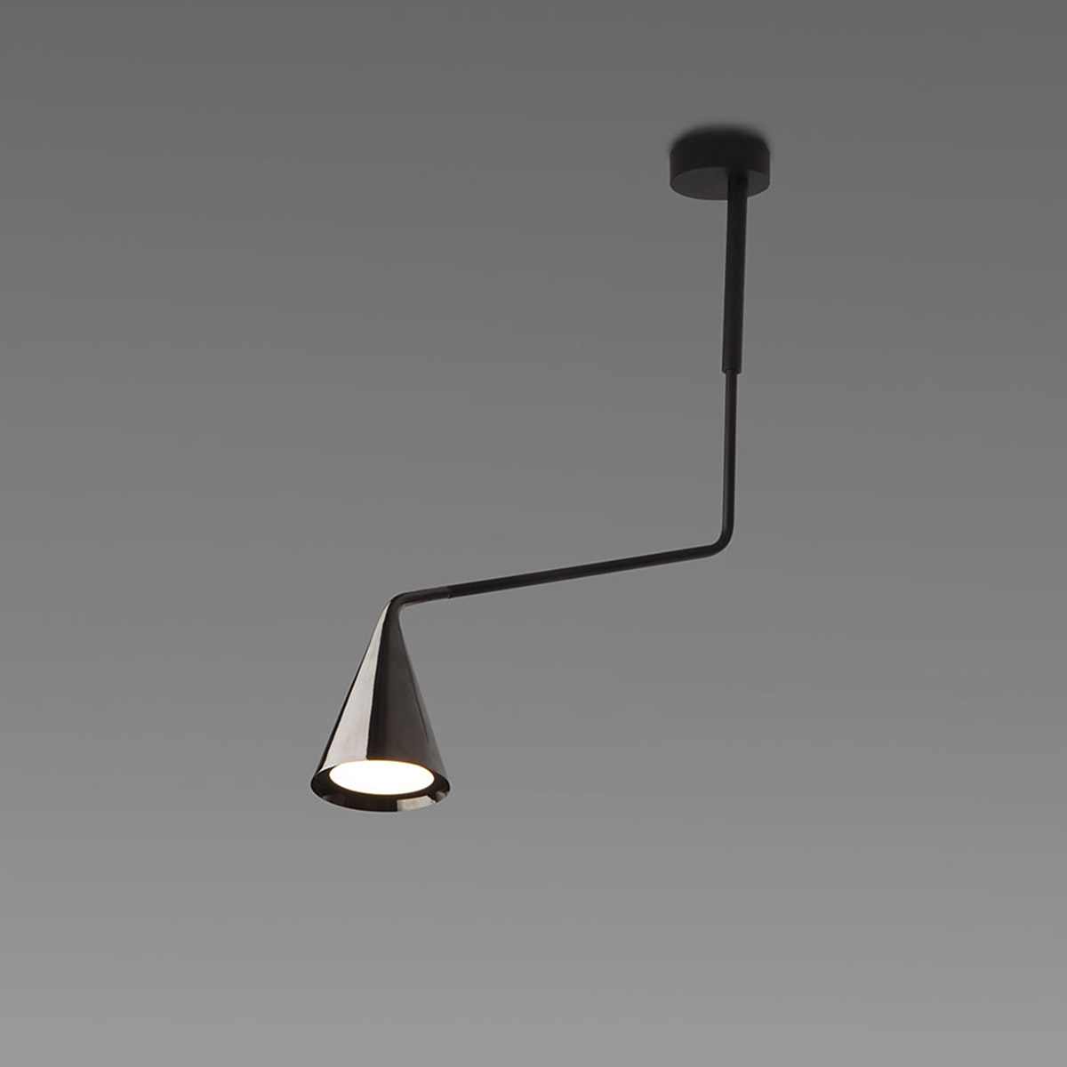 TOOY Gordon 561.11a Deckenleuchte, Schwarz Matt & Schwarz Chrom – italienisches Design