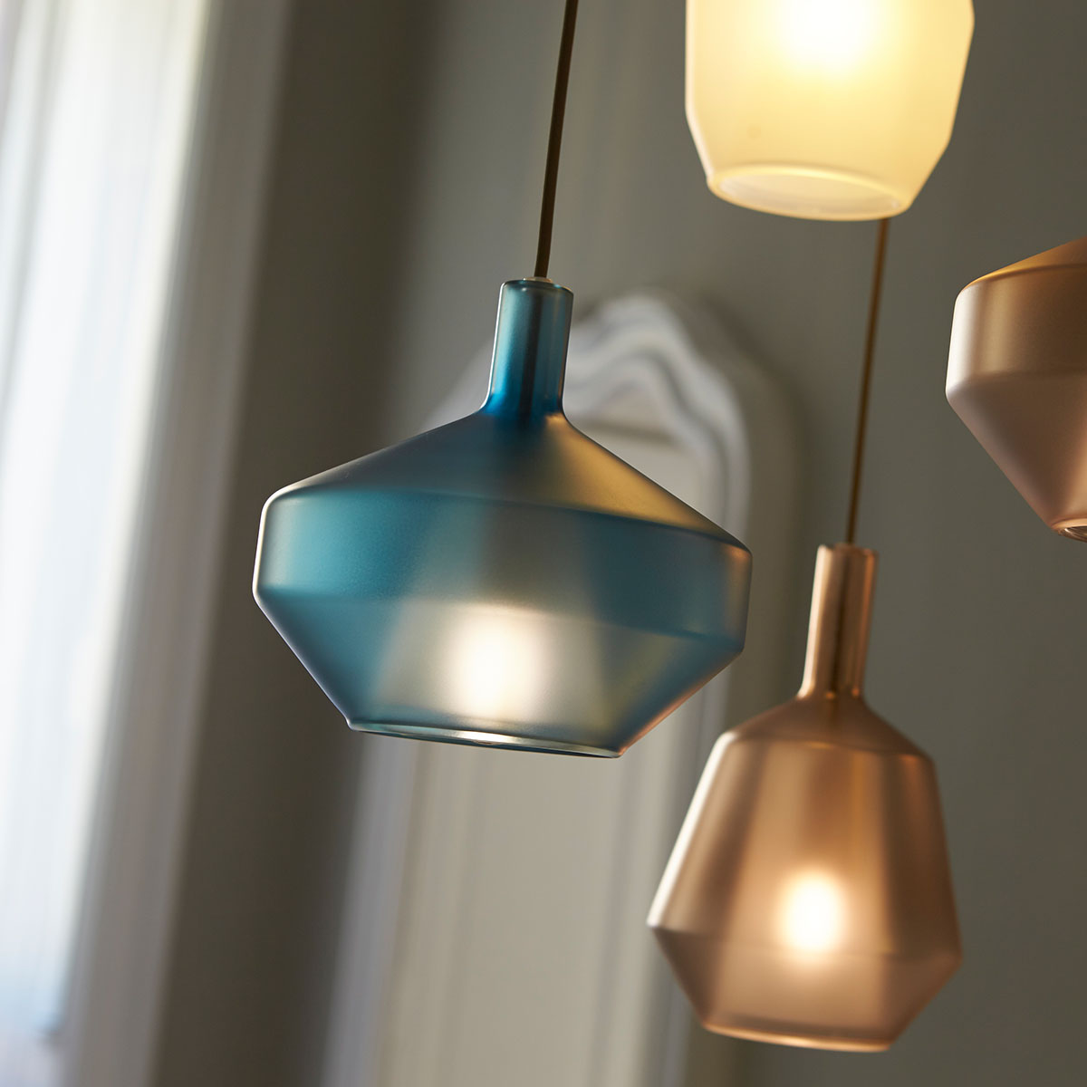 Penta Light MoM 1602-25 Little Pendelleuchte Ø: 20 cm Hängeleuchte – Rauchglas in Senfgelb, handgefertigt in Italien, angenehmer Lichtschein, perfekt für das Esszimmer, ideal über Esstisch, Küche oder Wohnzimmer