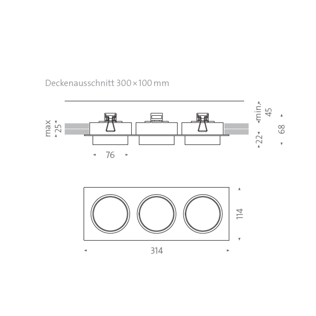 Wittenberg 4.0, wi4-eb-3e Einbaustrahler, Schwarz matt, Extra-Warmweiß 2700K, Spot 12°