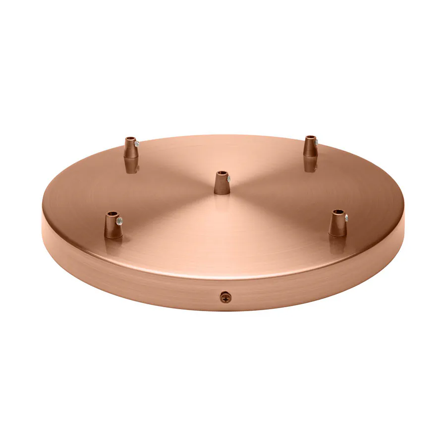 Lampen Baldachin Metall 5-fach Kupfer, Ø: 30 cm x H: 2,5 cm