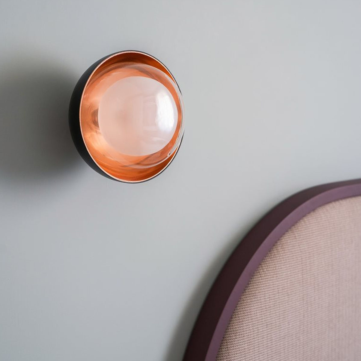 Designerleuchte TOOY Muse 554.72 Wand- Deckenleuchte Ø: 20 cm, Schwarz & Kupfer, aus Metall Glas in Schwarz Messing