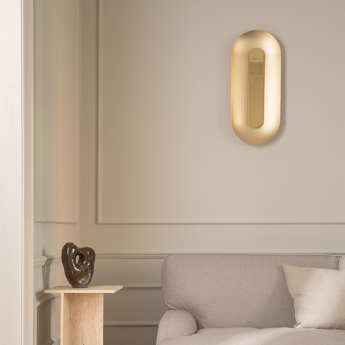 Sasi Large Wandleuchte, H: 65 cm, Messing