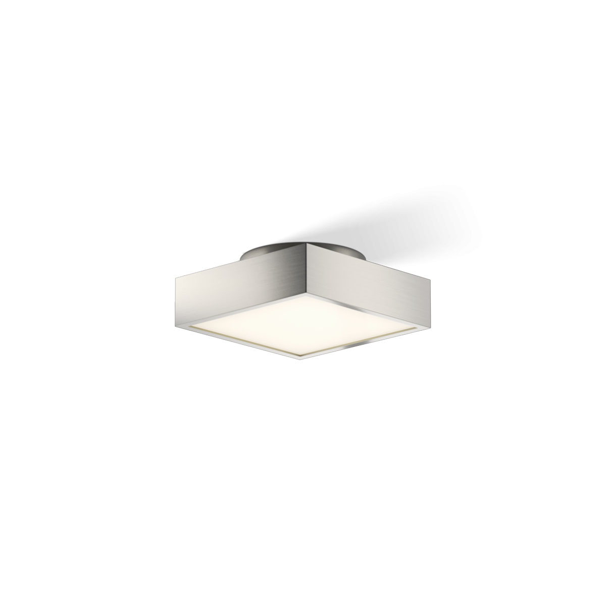 Hochwertige LED-Deckenleuchte – Decor Walther Cut 18 N LED Deckenleuchte Badezimmer, Nickel satiniert, B: 18 cm, T: 18 cm