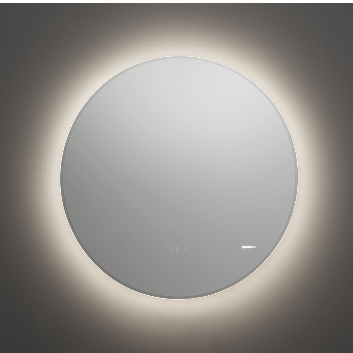 Exklusiver LED-Spiegel für Bad & Gäste-WC – Decor Walther Reflect 90 LED Spiegel mit Beleuchtung Badezimmer, Ø: 90 cm