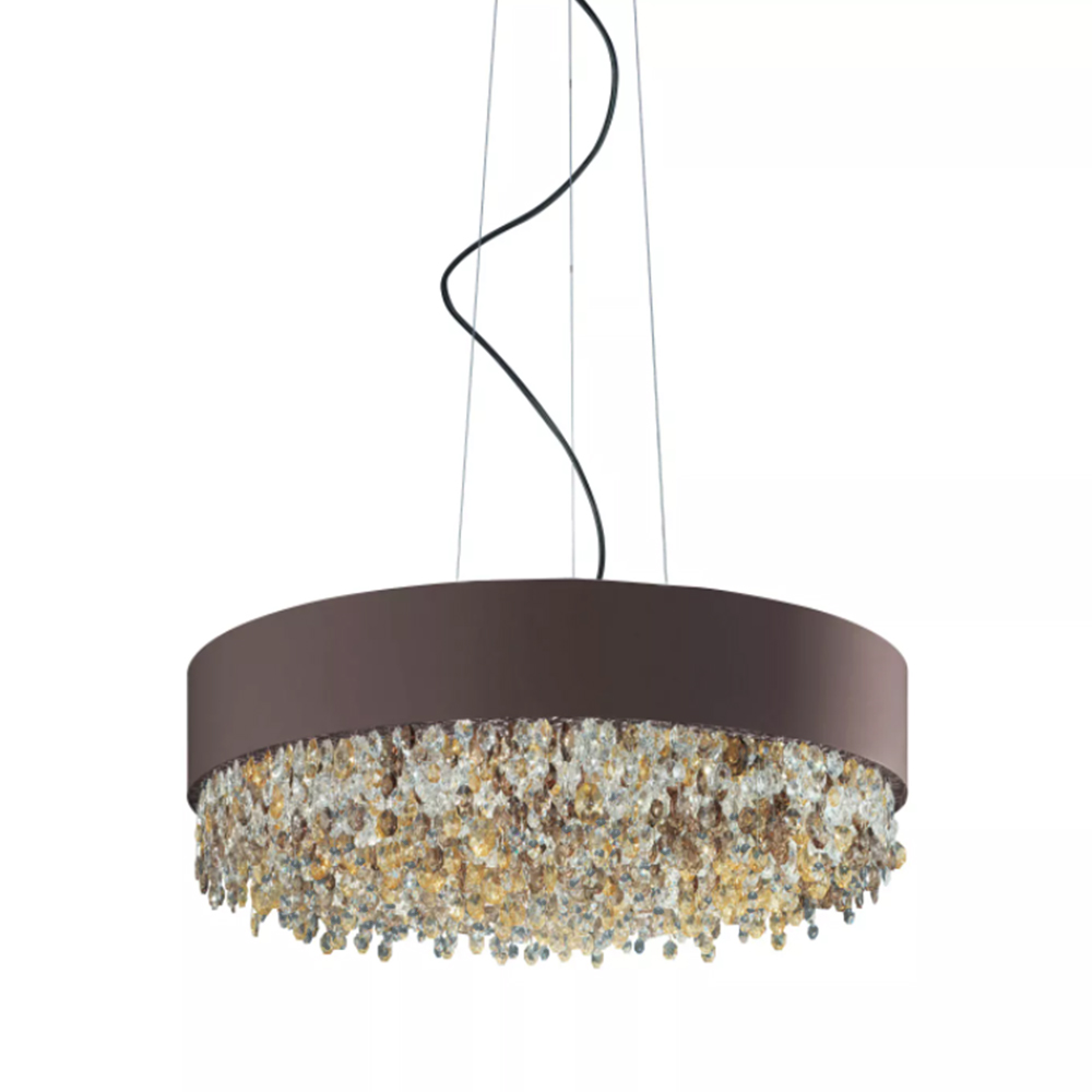Masiero Olà S12 120 Pendelleuchte Pendelleuchten - elegantes Designerlicht aus Glas und Metall, Farbe Bronze Masiero Olà S12 120 Pendelleuchte Pendelleuchten - elegantes Designerlicht aus Glas und Metall, Farbe Bronze
