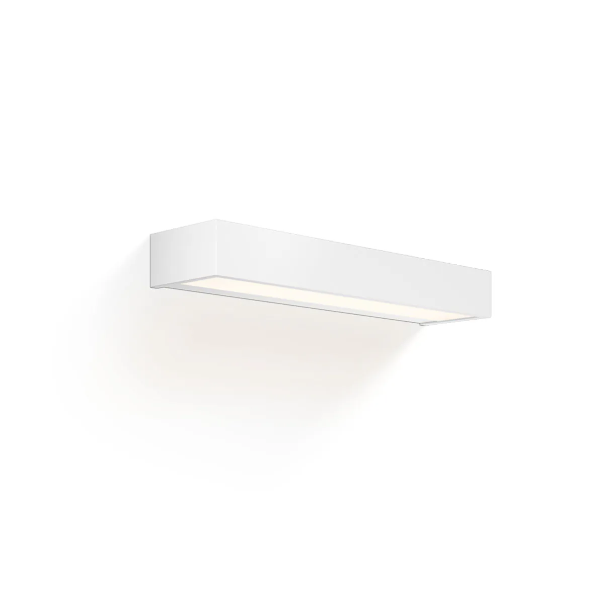 Hochwertige Design-Wandlampe fürs Bad – Decor Walther Box 40 N LED Wandleuchte Bad, Weiß matt, B: 40 cm, Warmweiß 3000K