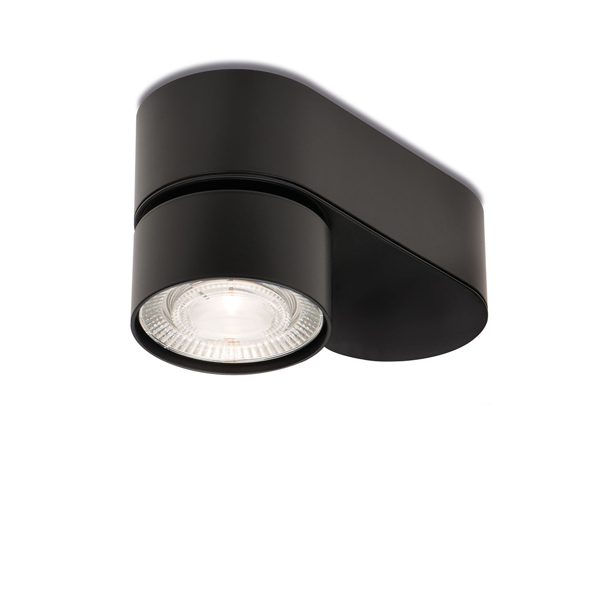 Wittenberg 4.0, wi4-ab-1ov Aufbaustrahler, Schwarz matt, Extra-Warmweiß 2700K, Spot 12°, Phase Cut Wittenberg 4.0, wi4-ab-1ov Aufbaustrahler, Schwarz matt, Warmweiß 3000K, Flood 38°, Bluetooth