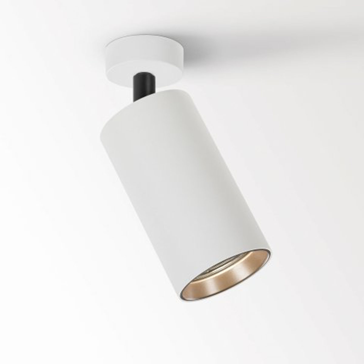 DeltaLight SPY 90 ON 1 93045 DIM1 Aufbaustrahler, Ø: 9 cm, L: 16,5 cm Weiß, Warmweiß 3000K, 45° Weiß Bronze Modern & neutral – Design- für Küche schwenkbar & drehbar
