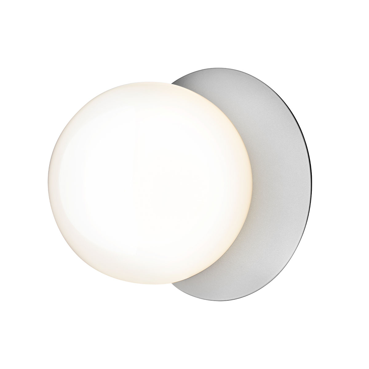 Liila 1 Large Wand- und Deckenleuchte, Ø: 24,5 cm, Hellsilber, Opalglas Liila 1 Large Wand- und Deckenleuchte, Ø: 24,5 cm, Hellsilber, Opalglas