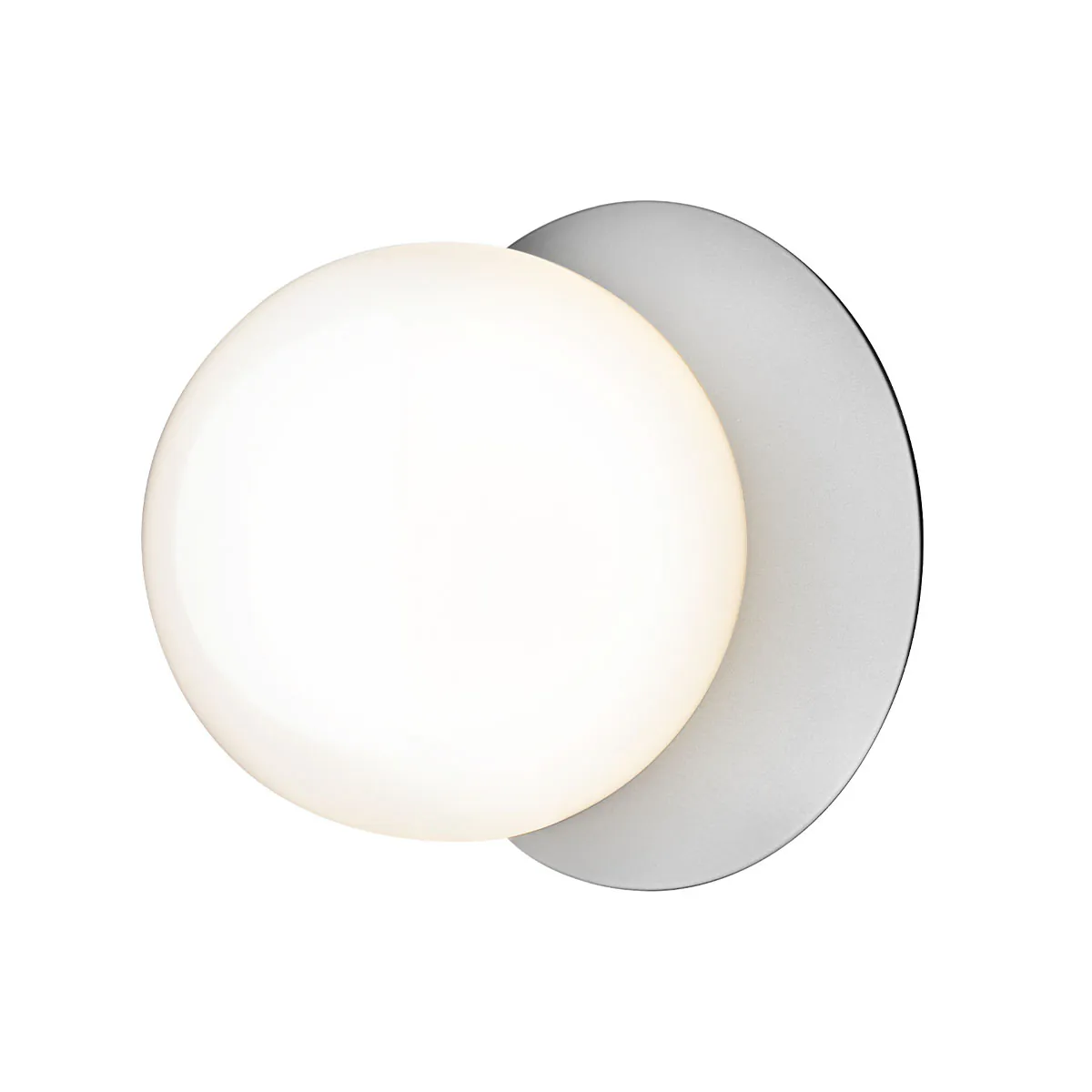 Liila 1 Large Wand- und Deckenleuchte, Ø: 24,5 cm, Hellsilber, Opalglas Liila 1 Large Wand- und Deckenleuchte, Ø: 24,5 cm, Hellsilber, Opalglas