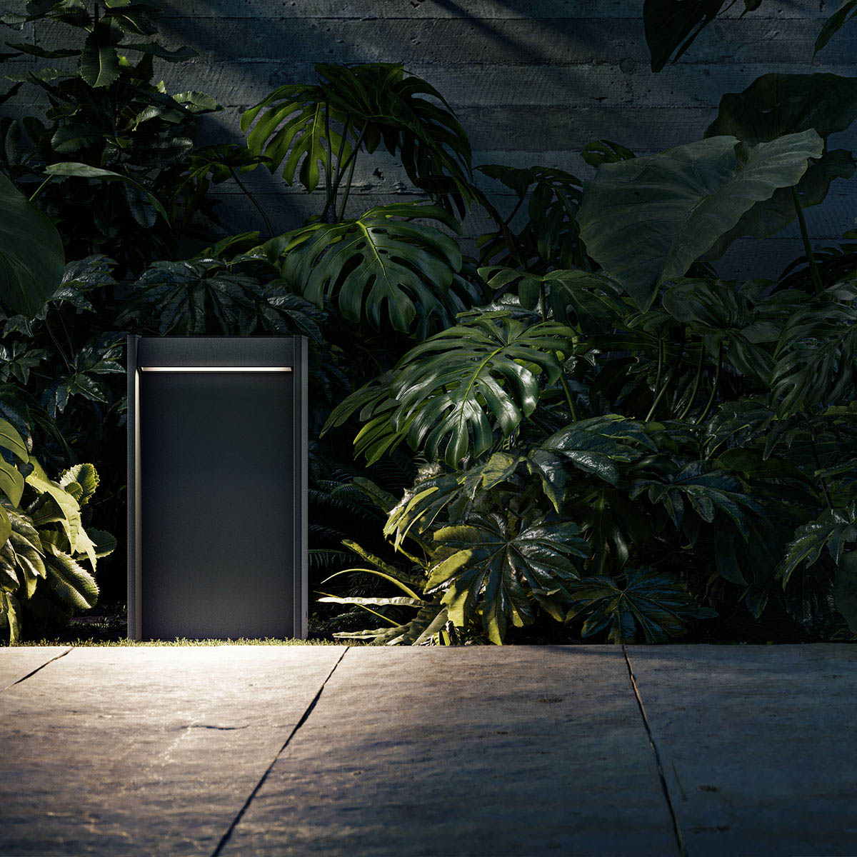 slat Pollerleuchte, Deep Black H: 40 cm Pollerleuchte für außen im Garten platziert