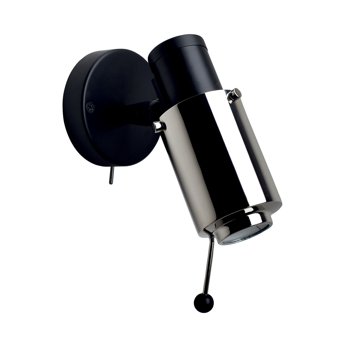 Biny Spot LED Wandleuchte, Schwarz & Nickel, mit Schalter in Schwarz Nickel – moderne Designerlampe des Herstellers DCW Editions geeignet für den Eingangsbereich Biny Spot LED Wandleuchte, Schwarz & Nickel, mit Schalter in Schwarz Nickel – moderne Designerlampe des Herstellers DCW Editions geeignet für den Eingangsbereich