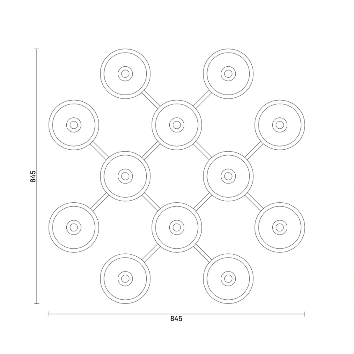 Liila 12 Wand- und Deckenleuchte, B: 84,5 cm, H: 84,5 cm, Gold Liila 12 Wand- und Deckenleuchte, B: 84,5 cm, H: 84,5 cm, Opalglas