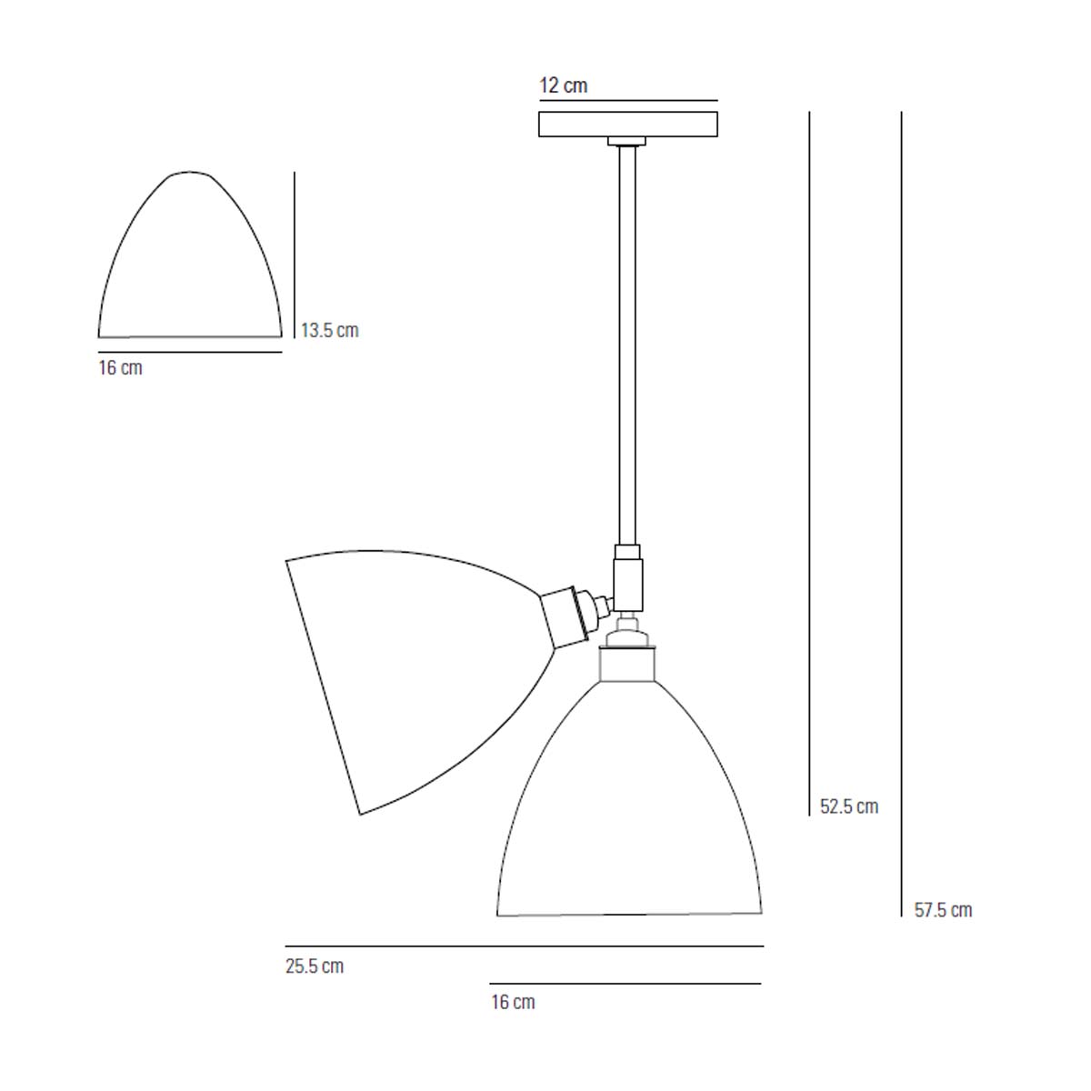 Task Deckenleuchte, H: 57,5 cm, Weiß Task Deckenleuchte, H: 57,5 cm, Blau