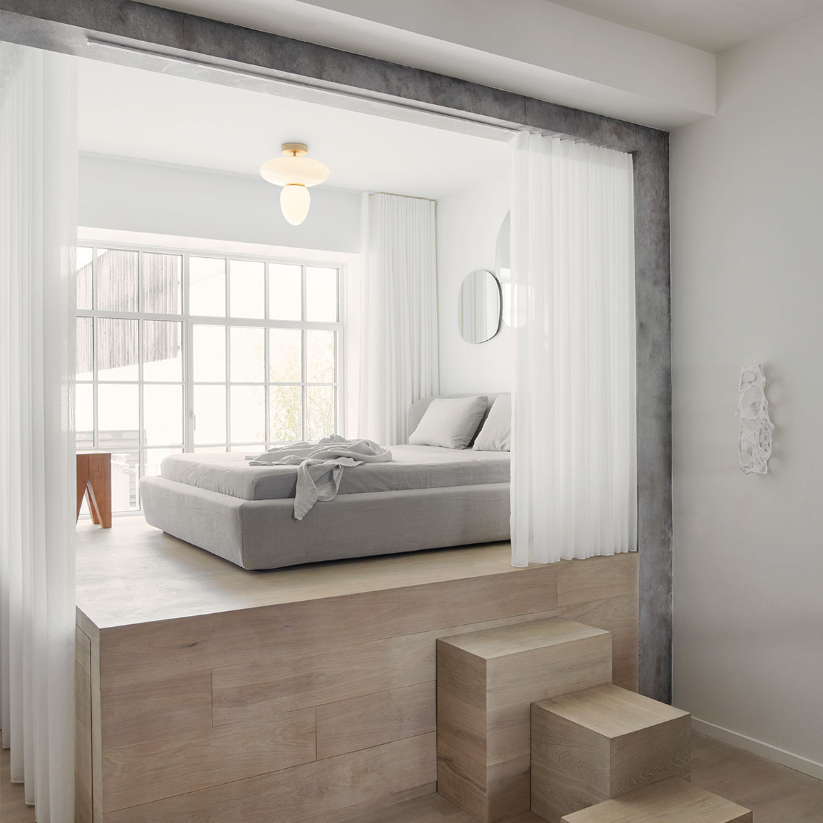 Rizzatto 42 Deckenleuchte, Ø: 40 cm, Silber satiniert