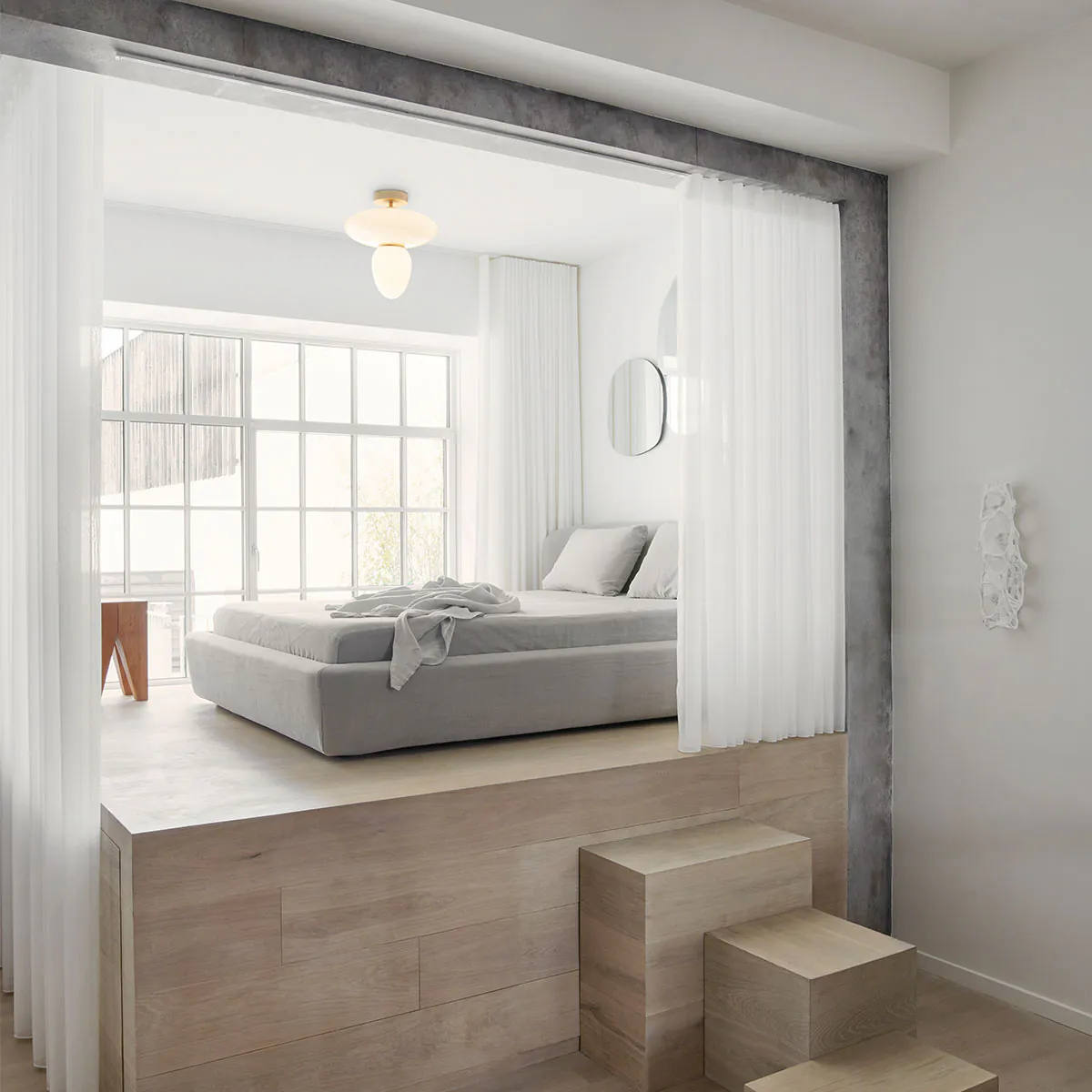 Rizzatto 42 Deckenleuchte, Ø: 40 cm, Silber satiniert