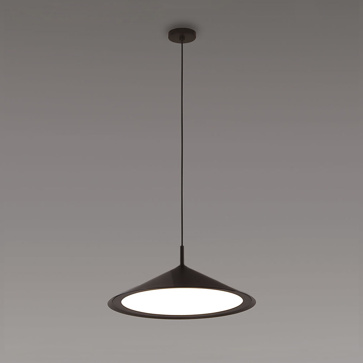 Gordon 561.24 Pendelleuchte Ø: 44 cm, Schwarz Matt & Schwarz Chrom