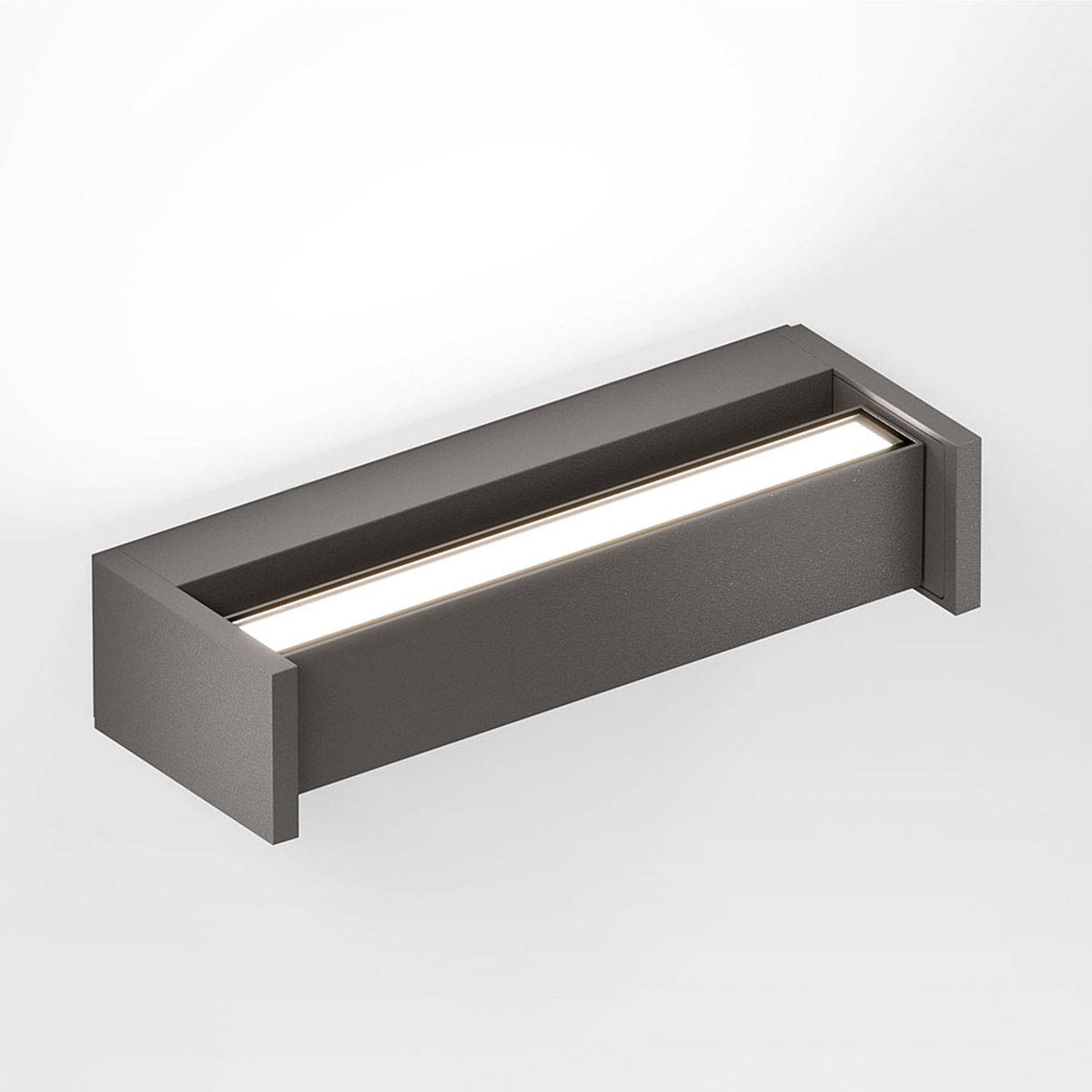 Rechteckige Wandleuchte für außen in der Farbe braun