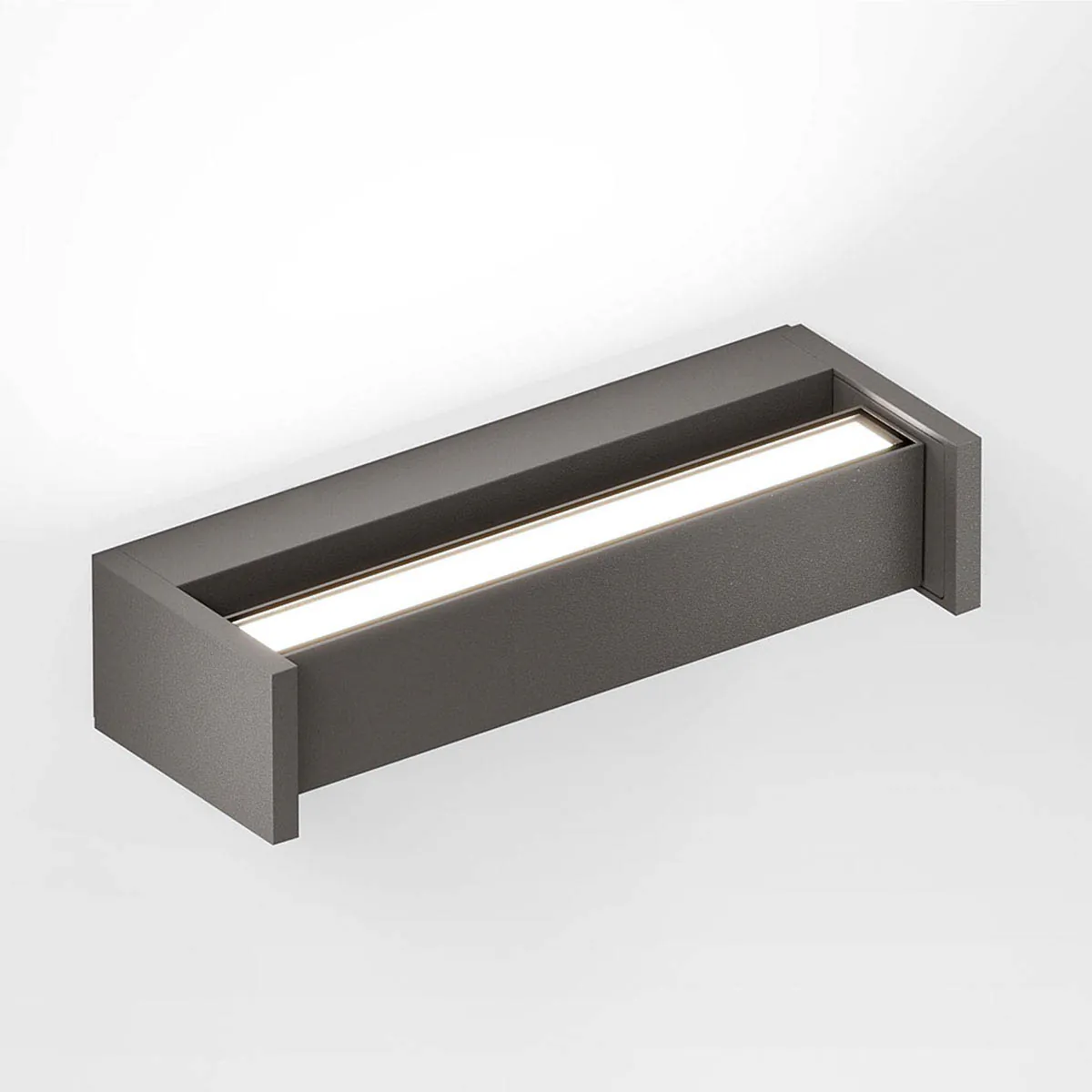 Rechteckige Wandleuchte für außen in der Farbe braun