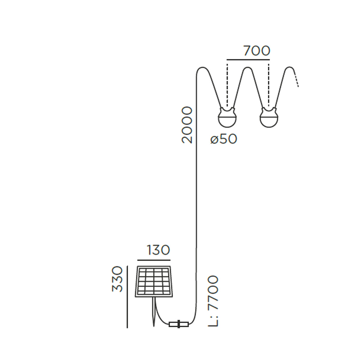 cherry bubbls solar Lichterkette, L: 770 cm mit Solarpanel